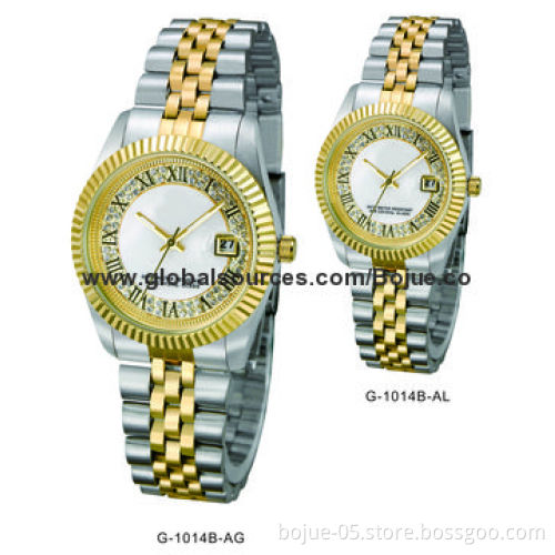 Stainless Steel Business Watches, 3 or 5ATM Waterproof with Sliver Color